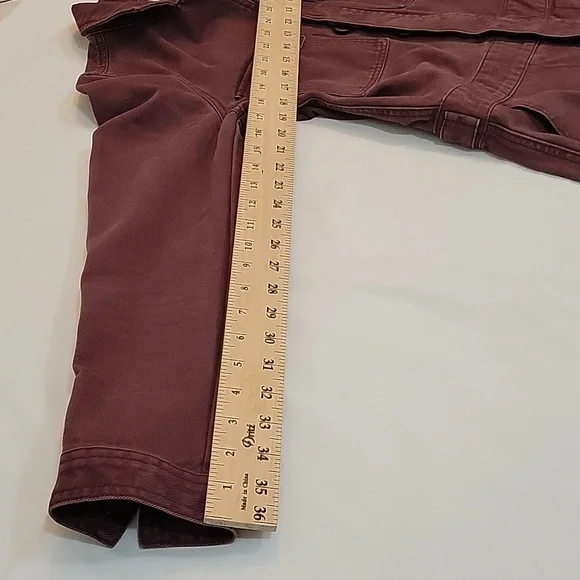 Madewell coverall jumpsuit size XS plum color 100%cotton 6 pockets - Picture 12 of 14